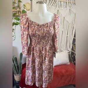 Art Class Pink Floral Long Sleeve Dress